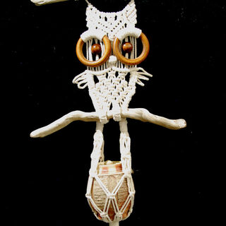 Macrame Owl and Pot Wall Hanging
