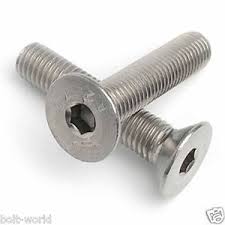 Stainless CSK 3/16UNF Socket Screw - 3 lengths