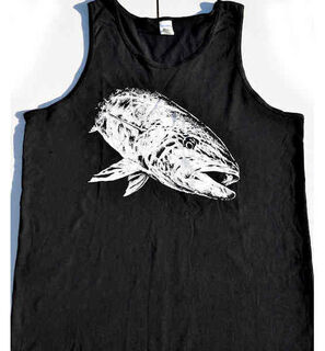 Singlet Black - Kingfish Print