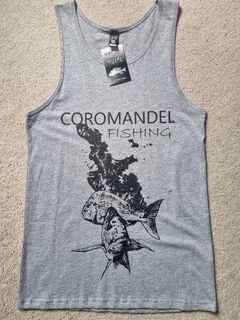 Singlet Grey Marle - Coromandel Fishing Print